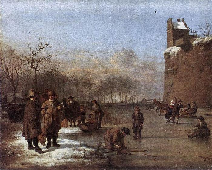 Amusement on the Ice, Adriaen van de Velde